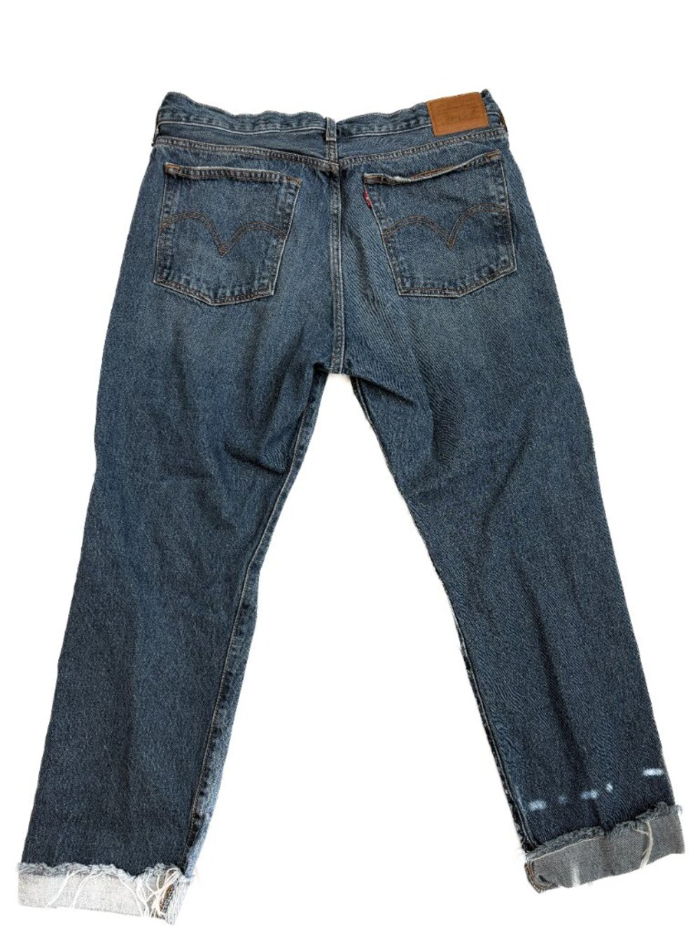 Levi's Wedgie Straight Distressed High Rise Jeans | Dark Wash | 32 - Picture 2 of 2